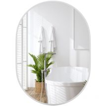 COSTWAY Runway Oval Bathroom Mirror 70 CM x 50 CM Make Up Vanity Mirror