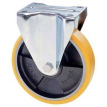 Ruota a forcella su piastra 22a avo a/zincr/pol.gial d/ghisa d.mm 80x20 p.mm 100x85 Valsecchi
