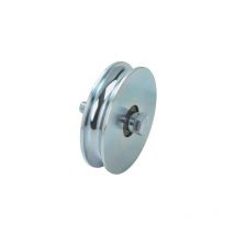 Ruota cancello a fissare gola tonda 405 Combi zincata + doppio cuscinetto gola mm 16 mm 100