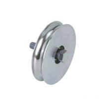 Ruota cancello a fissare gola tonda 400 Combi zincata + cuscinetto gola mm 20 mm 80 (2 pezzi) Combi