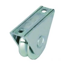 Ruota cancelli gola v con supporto a cavallotto art.412 - mm.80x24 - portata kg.200 - gola v 92°