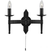Applique Industrial-Nordico Cartwheel Ii Ferro Nero 2 Luci E14