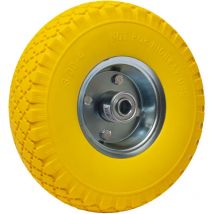 Werka Pro - Ruota gialla antiforatura 10 260 x 85 mm con asse centrale Rifilo 16mm
