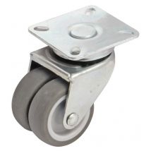 Ruota girevole con base rettangolare AVL Doppia ruota ø 50 - Portata 60 kg - 550303A