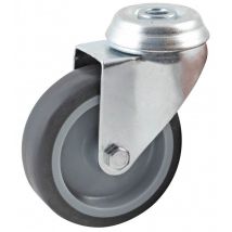 AVL - Ruota girevole con foro centrale ruota in gomma ø 50 mm - foro liscio - carico 50 kg - 552850L