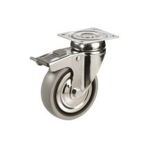 Cebora - ruota gomma c/piastra girevole e freno 80MM ' TBBP7 transport'