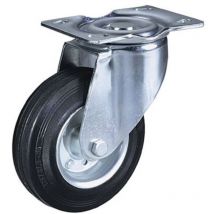 Ruote industriali in gomma con piastra girevole - ø mm.160 piastra mm.135x105