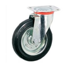 Tellure - Ruota in Gomma con Piastra Girevole Ruota 140x37,5mm Piastra 10x8,5cm 150 kg