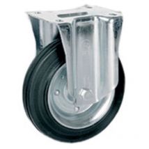 Ruota in Gomma con Piastra Fissa Ruota 125x37,5mm Piastra 10x8,5cm 130 kg