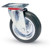 Salone - Ruota in gomma per carrello industriale con piastra girevole Ø100x30 mm