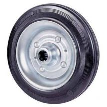 Ruota gomma nera 112 avo • disco acciaio + cuscinetti a rulli d.mm 140X37