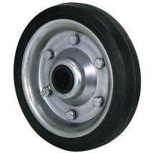 Ruota Industriale in Gomma Nera Senza Asse 200 mm.