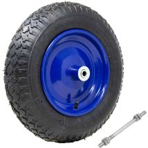 Ruota Pneumatica per Carriola 35cm Gomma 3.50-8 + Asse Corto 170mm Modello Vespa