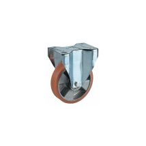 Ruota Poliuretano Nucleo Alluminio Con Supporto Zinc. Ruote Girevoli Fisse Freno