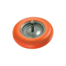 Hand - Ruota pu antiforo x carriola mm 370x80 disco metallo mozzo mm 260 + asse