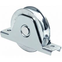 Ruota zincata con supporto interno e gola semirotonda per cancelli scorrevoli - ø 90 mm - Supporto 32 mm - Portata 190 kg