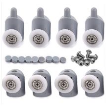 Ruote girevoli a rulli da 8 pezzi da 23 mm per porta della doccia, rotelle per porte scorrevoli del bagno