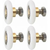 Ruote per porta doccia da 4 pezzi, 23 mm, ruote di ricambio per porta doccia Ruote di ricambio per porta doccia scanalata con diametro viti