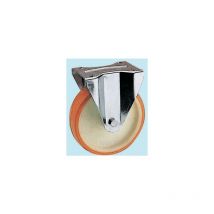 Ruota poliuretano forcella fissa con piastra in acciaio zincato MM.125A.91