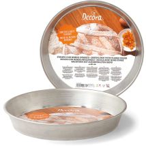 Decora 0060828 Ruoto Per Pastiera Ø 28 Cm, Banda Stagnata, Placcato Stagno, Argento