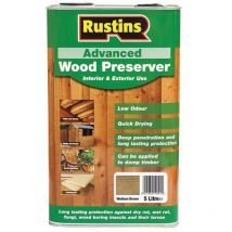 Advanced Wood Preserver Mid Brown 5 litre RUSAWPMB5L - Rustins
