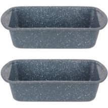 COMBO-5443 Nightfall Pan in pietra, 28 cm, Marmo Blu, Set di 2 - Russell Hobbs