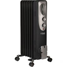 Russell Hobbs - RHOFR5001B 1.5kW Oil Filled Radiator 7 Fin, Black - Black