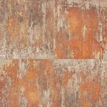A.s.creations - Rusted Panel Effect Wallpaper as Creation Orange Industrial Paste The Wall Vinyl