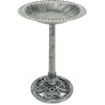 Resin Rustic Bird Bath - Grey