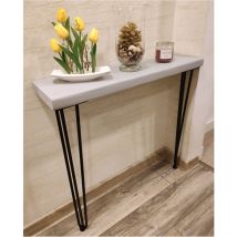 Rustic Console Table 225mm Hairpin 3R 1016mm Antique Grey - Length 100cm