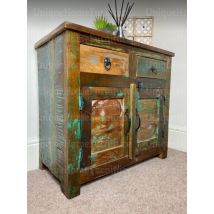 Rustic Side Cabinet Vintage Retro Storage Cupboard Small Industrial Chest Drawer