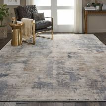 Nourison - Rustic Textures RUS05 Beige Grey 120cm x 180cm Rectangle - Grey and Beige