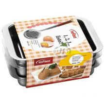 Set 3 fuentes inox especial rebozados 21X15 cm