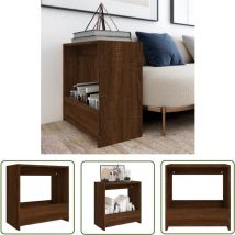 The Living Store Beistelltisch Braun Eichen-Optik 50x26x50 cm Holzwerkstoff - Beistelltisch - Couchtisch - Wohnzimmerstil - Rustikal - Eichendekor