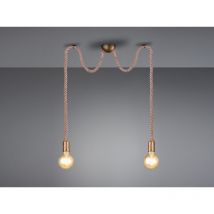 Meinewunschleuchte - Rustikale led Affenschaukel Lampe 2-flammig aus Hanfseil, Höhe 150cm