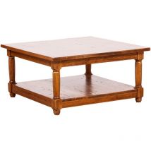 Rustikaler Couchtisch Aus Massivem Lindenholz In Nussbaumoptik. Hergestellt In Italien