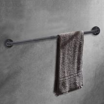 Rustikaler Handtuchhalter Aus Schwarzem Rohr, 85 Cm, Robust, Wandmontage, Badezimmer-eisenhandtuchstange, Kleiderstangen, Pfannenhalter Für Badezimmer