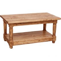 Biscottini - Rustikaler Rauchertisch aus massivem Lindenholz natur L90xPR50xH45 cm. Made in Italy