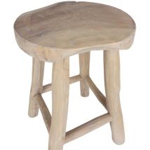 Rustikaler Teakholz Hocker Sitzhocker Holzhocker Blumenhocker Beistelltisch Deko