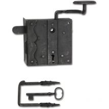 Rustikales Schlossset Melk pz, links, dm 70, Eisen verzinkt geschwärzt