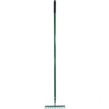 Garden Rake 12 Tine, Carbon Steel Rake, Aluminium Shaft - Rutland