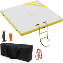 Ultra-stabile Plattform 3×3 M – Rutschfest, Robust – Mit Leiter, Anker, Tragbarem Pvc – Pool/see/boot