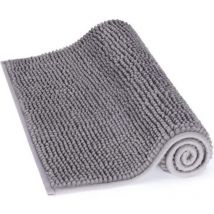 Rutschfeste Badematte 50 X 80 Cm, Mikrofaser-chenille-teppich Für Badezimmer, Grau