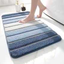 Rutschfeste Badematte, Extra Weicher Badezimmerteppich, Maschinenwaschbar, Wasserabsorbierend, 50 X 80 Cm, Blau