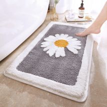 Rutschfeste, saugfähige Badematte, 40 x 65 cm (grau), weicher Mikrofaser-Badezimmerteppich, maschinenwaschbare Badezimmermatte für Toilette,