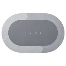 Rutschfeste, saugfähige Badematte, Küchenmatte, weiche Badezimmermatte, weiche Mikrofaser-Duschmatte, schnelltrocknend, maschinenwaschbar (grau oval,