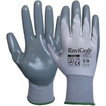 Ruvigrab - Guanto supporto in tessuto, rivestimento in nitrile grigio
