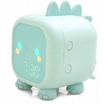 Hiasdfls - Réveil pour Enfants, Réveil de Simulation de Lever de Soleil Réveil Numérique de Dinosaure Mignon pour Horloge de Chevet pour Enfants