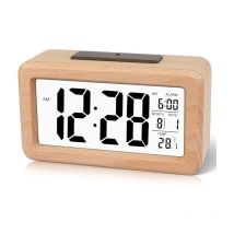 Serbia - Réveil numérique en Bois à réglage Facile avec température, Réveil Digital, Date, rétro-éclairage, répétition, pour Chambre à Coucher,