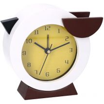 Réveil oiseau rond en bois cm12x11h5